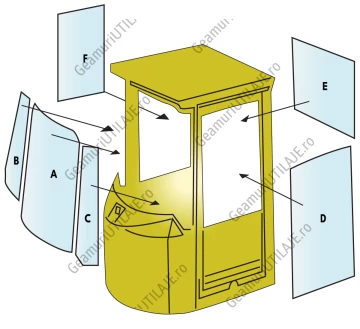 Geam utilaj Case / Parbriz utilaj Case 621C- 721C - 821C - 921C