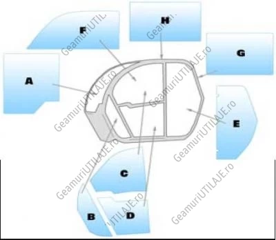 Geam utilaj Case / Parbriz utilaj Case TX130.30- TX130.33 - TX130.40 - TX130.43 -TX130.45 TX140.43  TX140.45  TX170.45