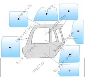 Geam utilaj JCB / Parbriz utilaj JCB 530-70 - 532-170 - 537-135 - 540-70 SERIES 2