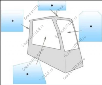 Geam utilaj/ Parbriz utilaj JCB TLT