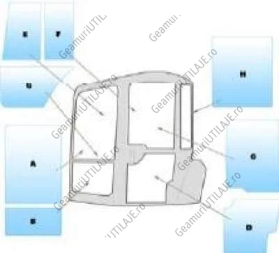 Equipment window / windscreen equipment Komatsu PC20R - PC45R-8