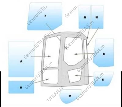 Equipment window / windscreen equipment Komatsu PC78MR-6-PC78-128-138US