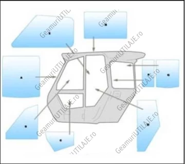 Geam utilaj/ Parbriz utilaj Merlo PANORAMIC MPS - P SERIES